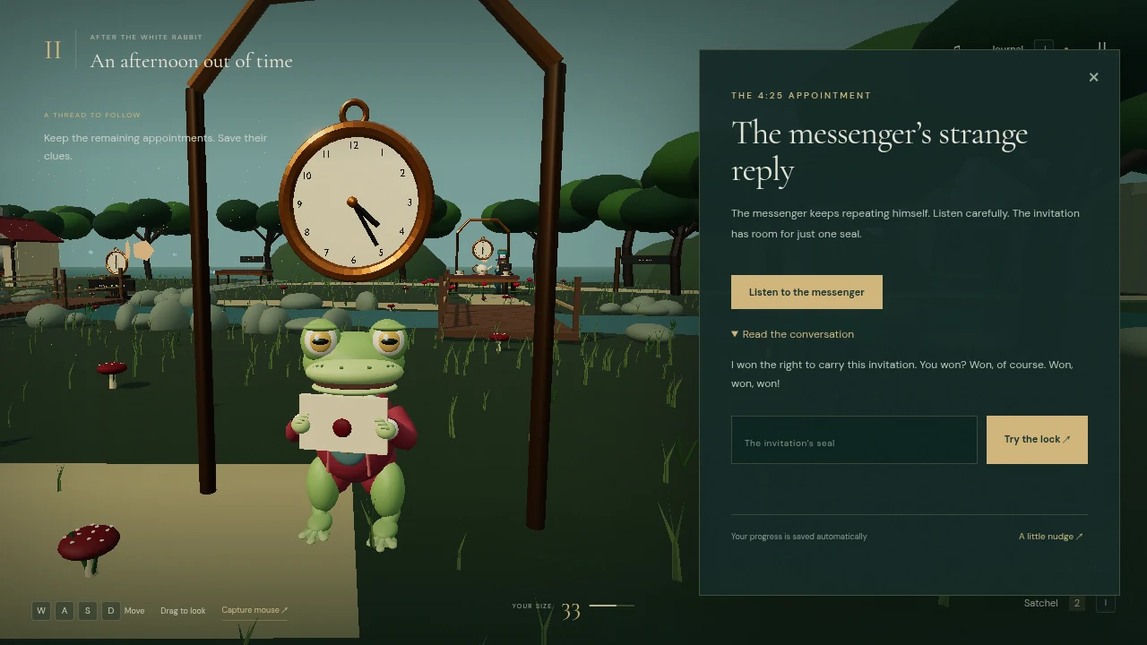 Our frog with the English dialogue and transcript.