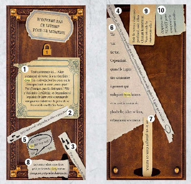 The torn story fragments in the solution booklet.